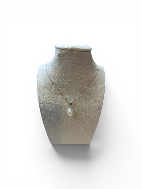 Jewelry - Sterling Silver Pearl Drop Necklace - White
